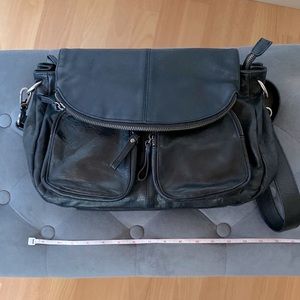 Crossbody bag - black leather - Nat-non